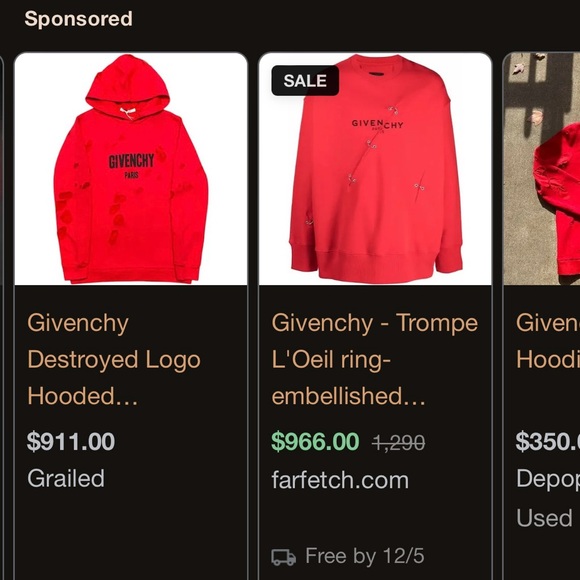 Givenchy Red Hoodie, size M - Picture 6 of 6